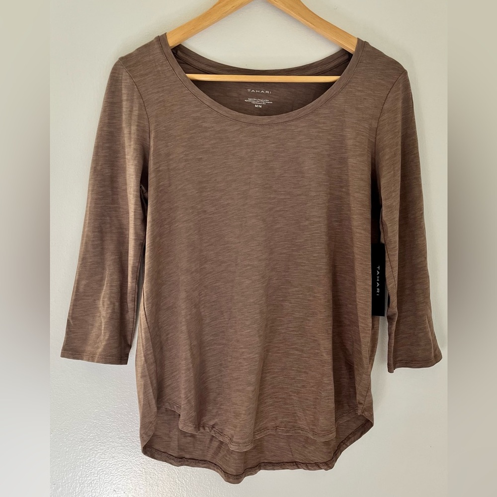 CLOSING SALE! 
🎉HP!!🎉 Tahari | Brown 3/4 Sleeve Shirt